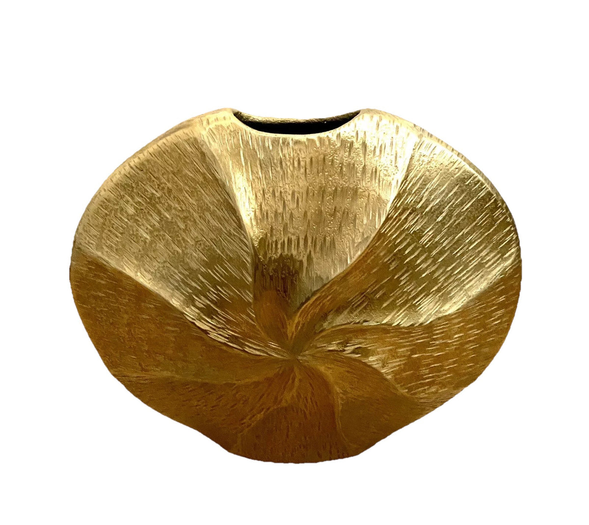 Gilde moderne Aluminium Vase SUNNY NEU Gold Relief Strukturiert 36 cm Hoch