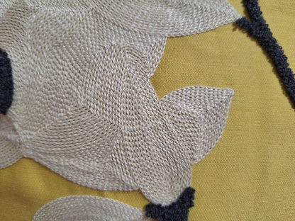 Schöner Wohnen  Kissenhülle Fleur Bestickt Natur Gelb 45x 45 cm