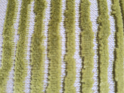 Sprügel Moderne Velour Kissenhülle NEU Streifen Natur Grün  45x 45 cm