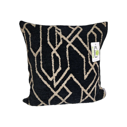 Sprügel Moderne Jaquard Velour Kissenhülle NEU Abstrakt Schwarz  Beige 45x45 cm