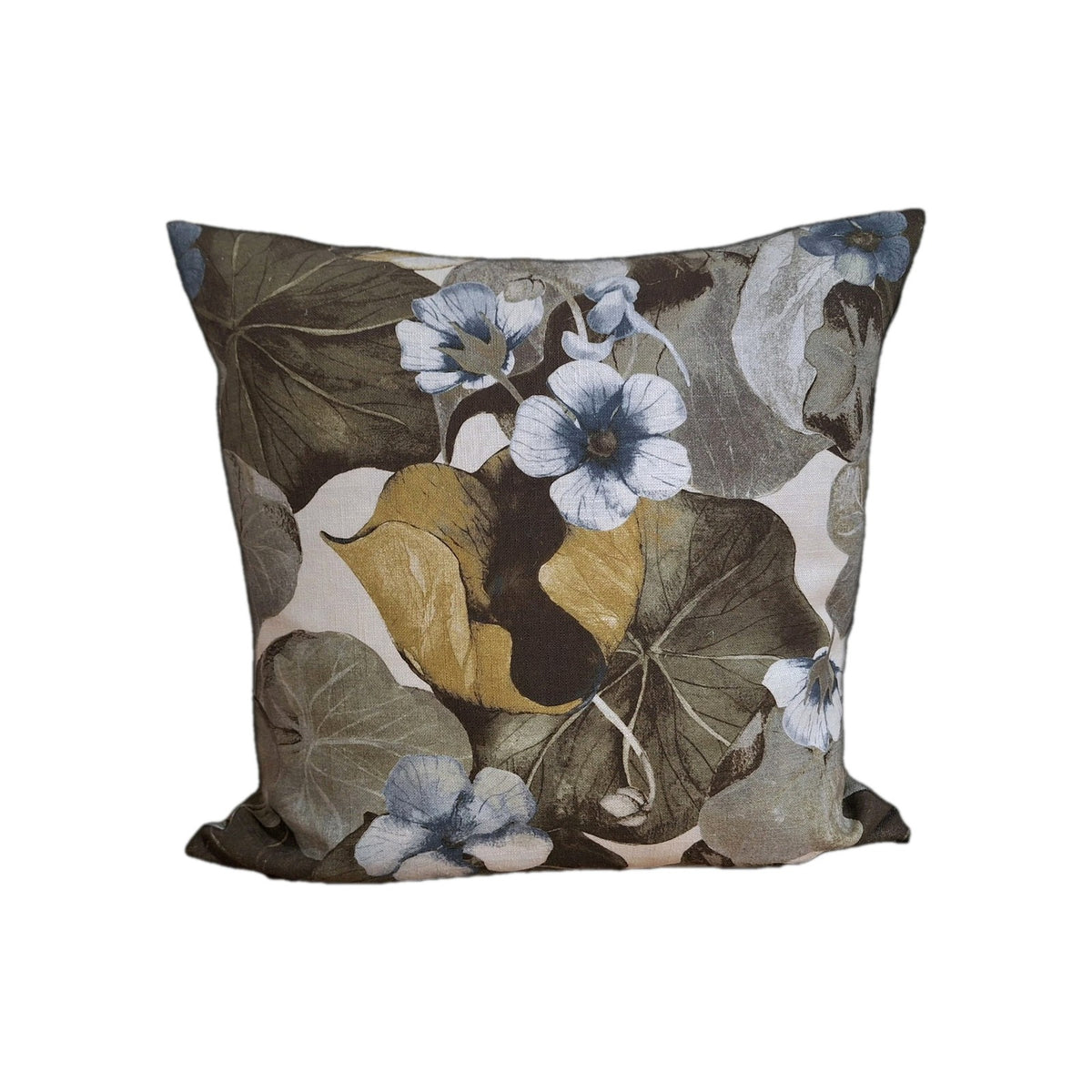 Sander Moderne Kissenhülle EMBER NEU Floral Oliv Senf Blau 50x50cm