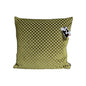 Sprügel Moderne Velour Kissenhülle NEU Karo Natur Grün  45x 45 cm