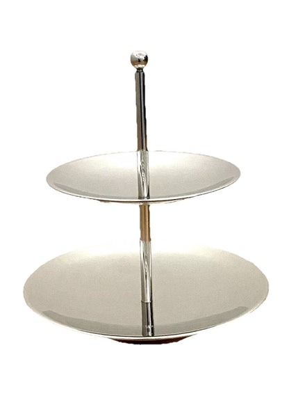 Fink Moderne Edelstahl 2er Etagere SAMUEL NEU Poliert 23 cm Hoch