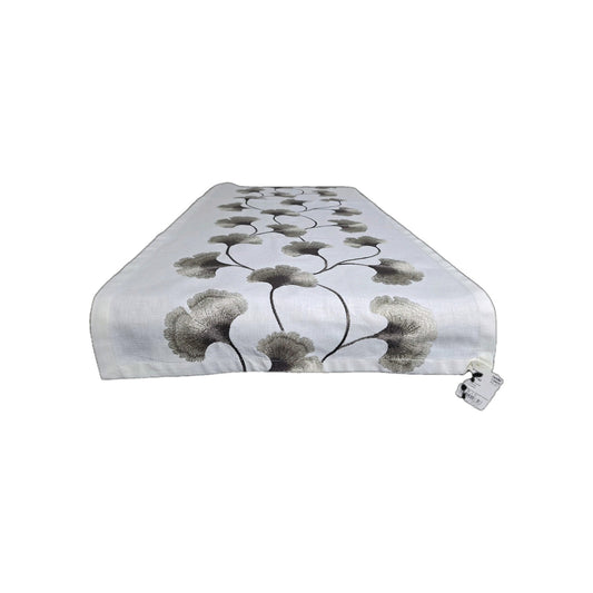 Sander moderner Tischläufer Ginkgo NEU Bestickt Natur Grau 50x140cm