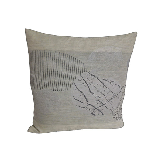 Apeltl moderne Jaquard Kissenhülle NEU Grafisches Design Creme Grau 49x49cm