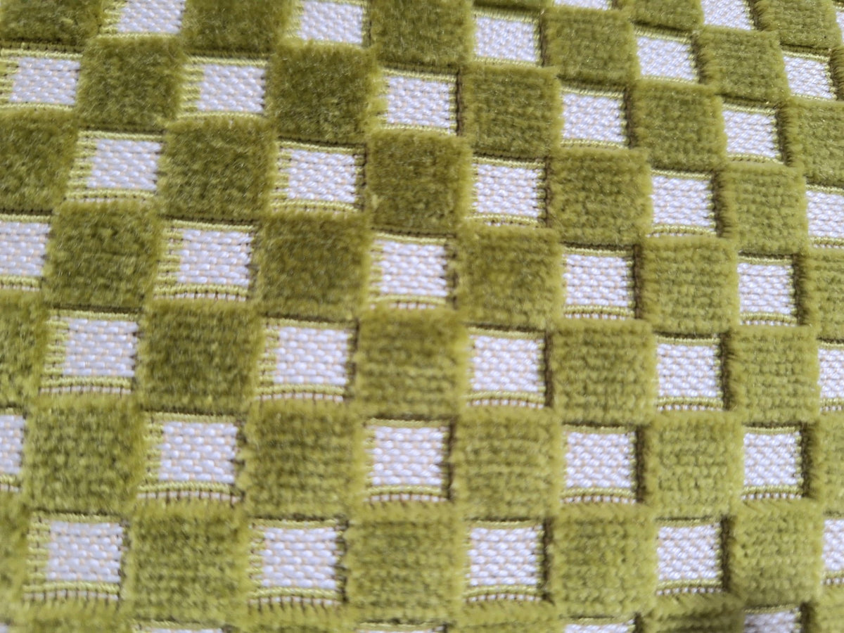 Sprügel Moderne Velour Kissenhülle NEU Karo Natur Grün  45x 45 cm