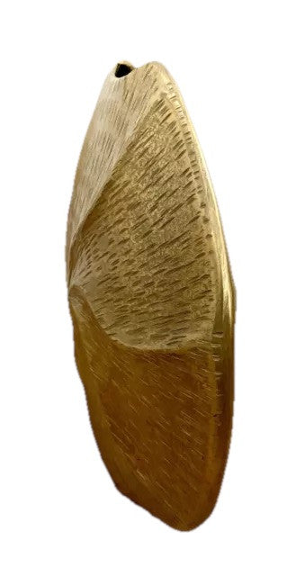 Gilde moderne Aluminium Vase SUNNY NEU Gold Relief Strukturiert 36 cm Hoch